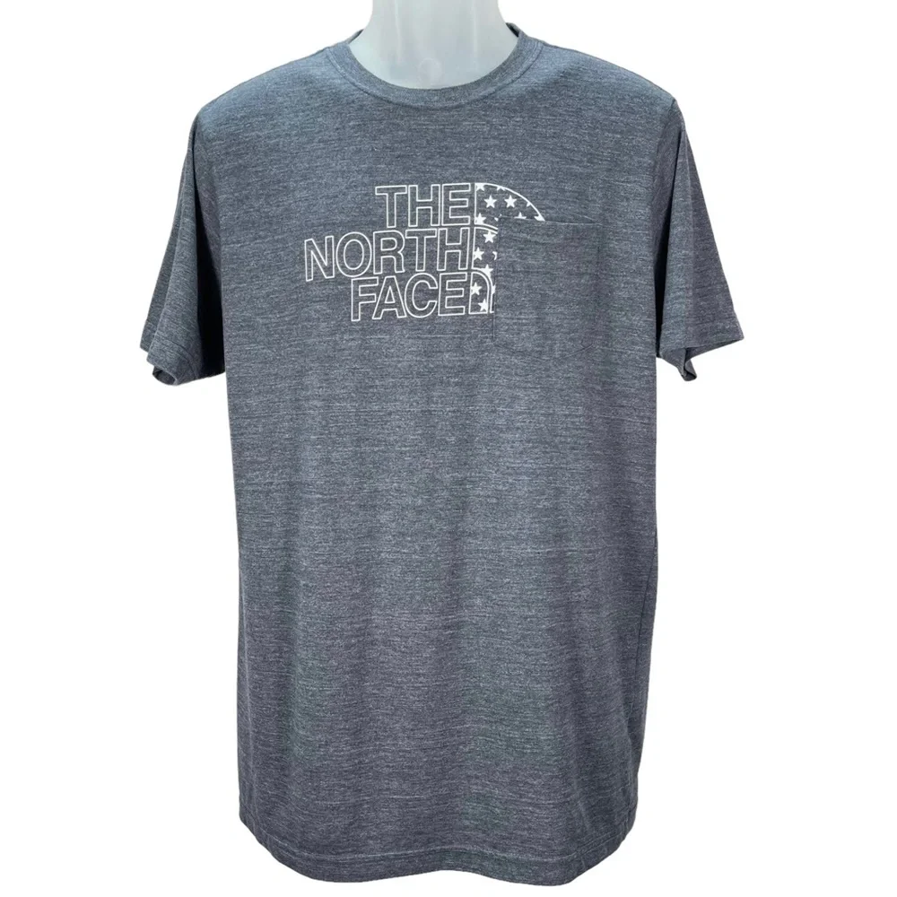 The North Face | Slim Fit Gray Heather Crewneck Pocket S/S T-Shirt | Men’s Large